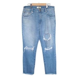Neuw Denim, Lexi Emile Battu High Rise Destroyed Raw Hem Jeans Size 31 EUC